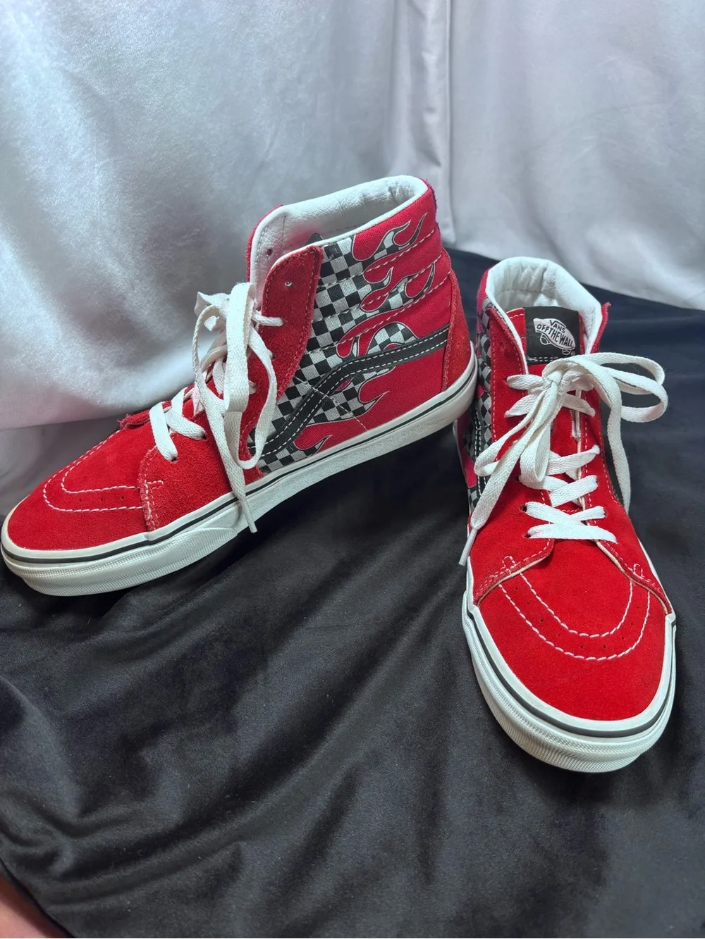 Vans Sk8-Hi Reflect Check Flame High-Top Sneakers – Youth Size 7